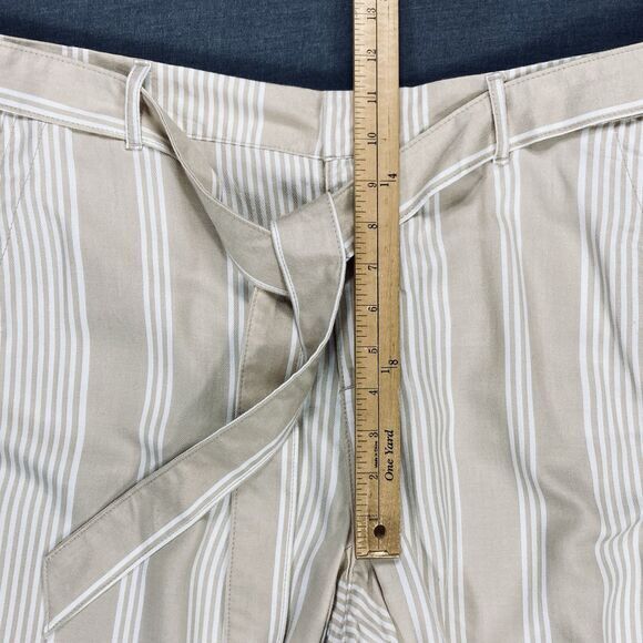 Tommy Hilfiger Pants Womens 14 Beige White Relaxed Cropped Elastic Waistband NWT - Picture 13 of 16